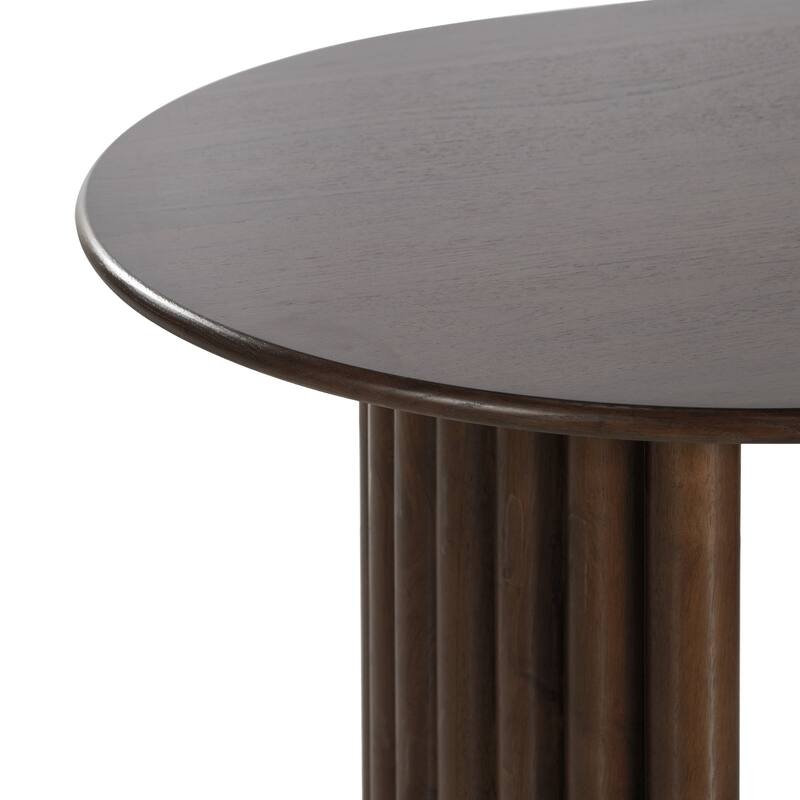 Dovelina 30"H Oval Wood Double Pedestal Dining Table Seats 6