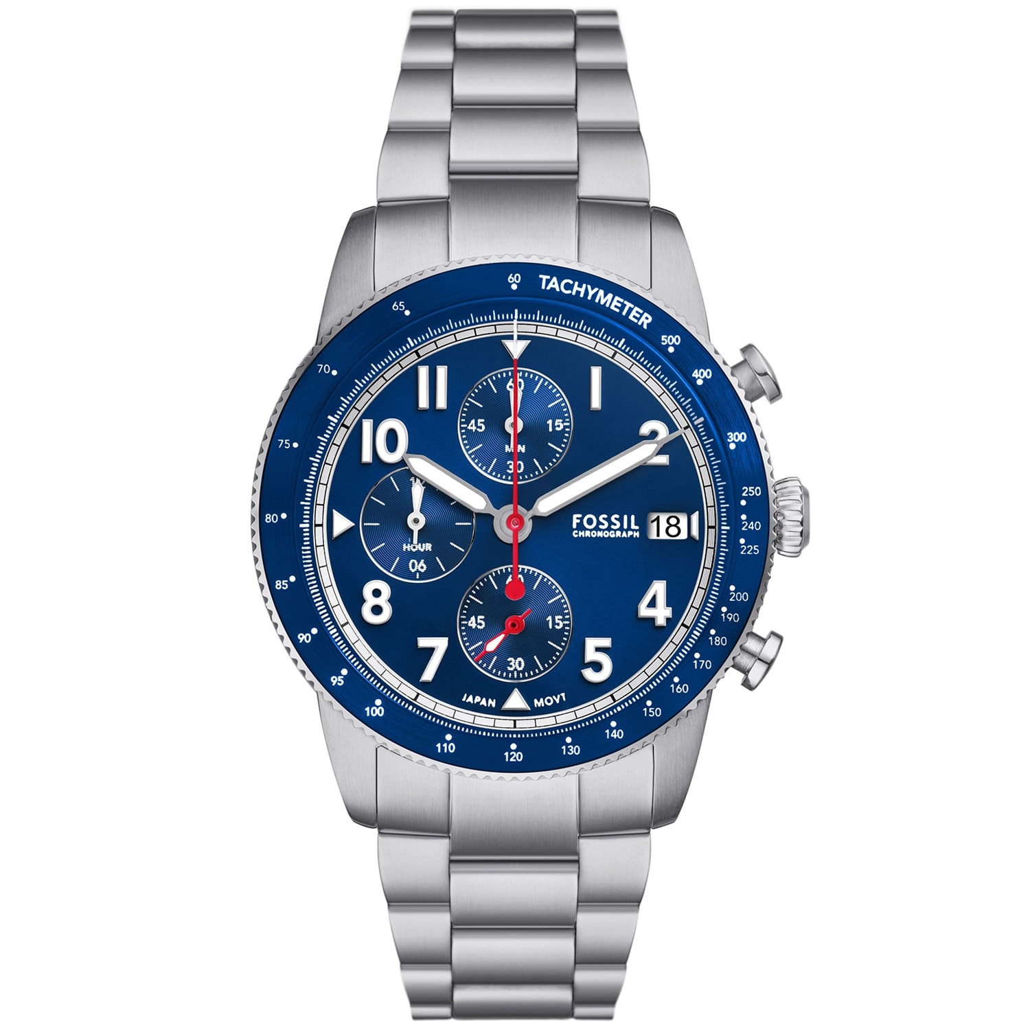 Fossil Men's Sport Tourer Blue Dial Watch FS6047 (36) Bed
