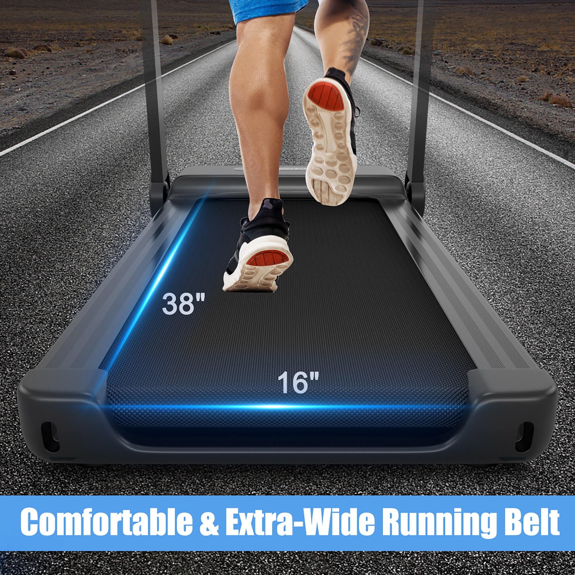 Wide hotsell running machine