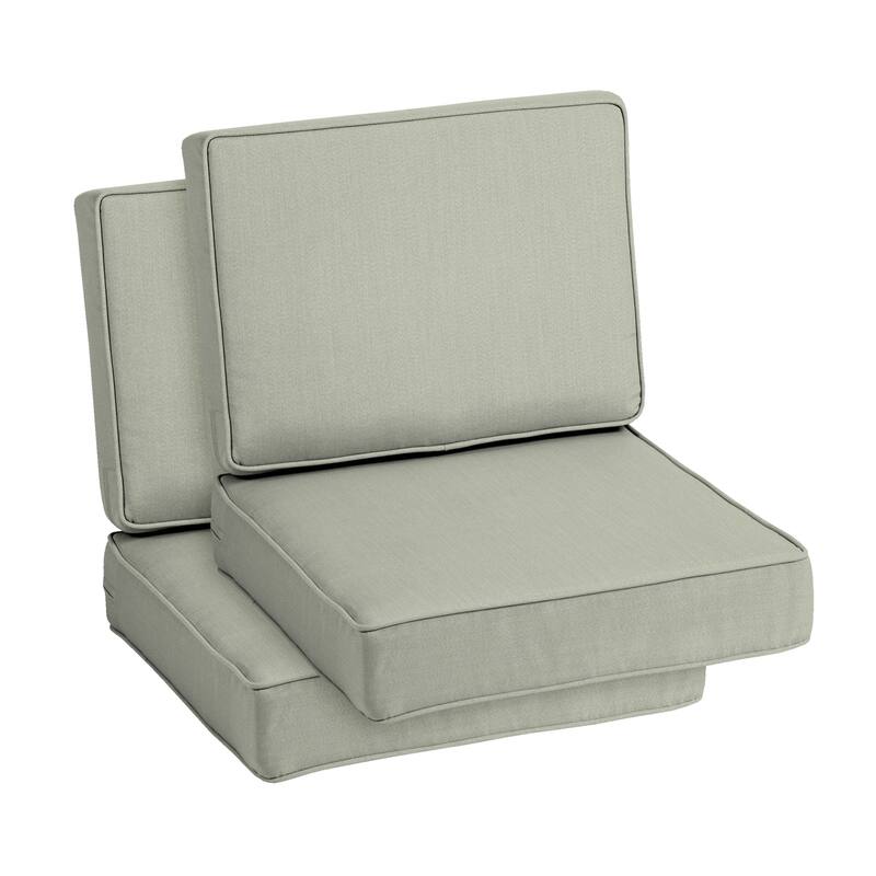 Arden Selections ProFoam Acrylic Deep Seat Cushion Set - 2 Count - Light Grey Acrylic