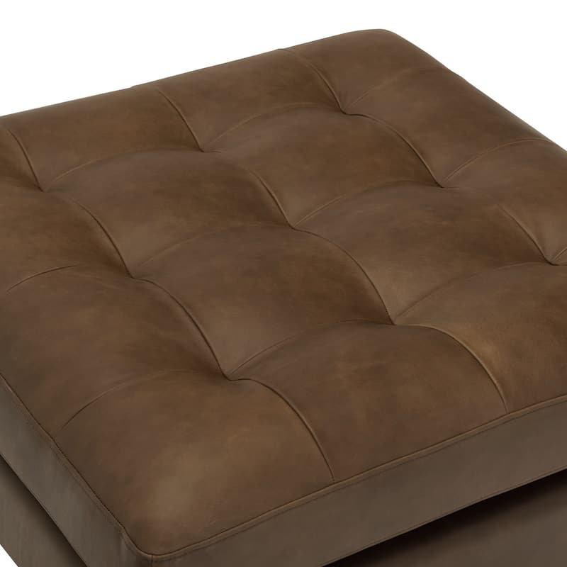 Poly & Bark Napa Ottoman - Full Grain Genuine Italian Leather