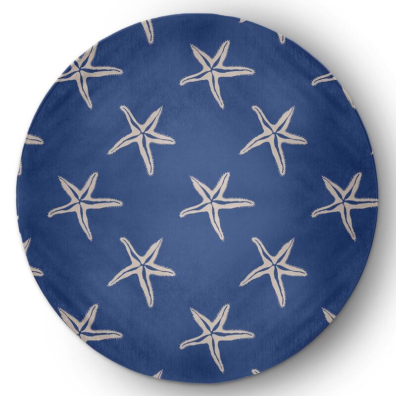 Starfish Beach Style Chenille Area Rug