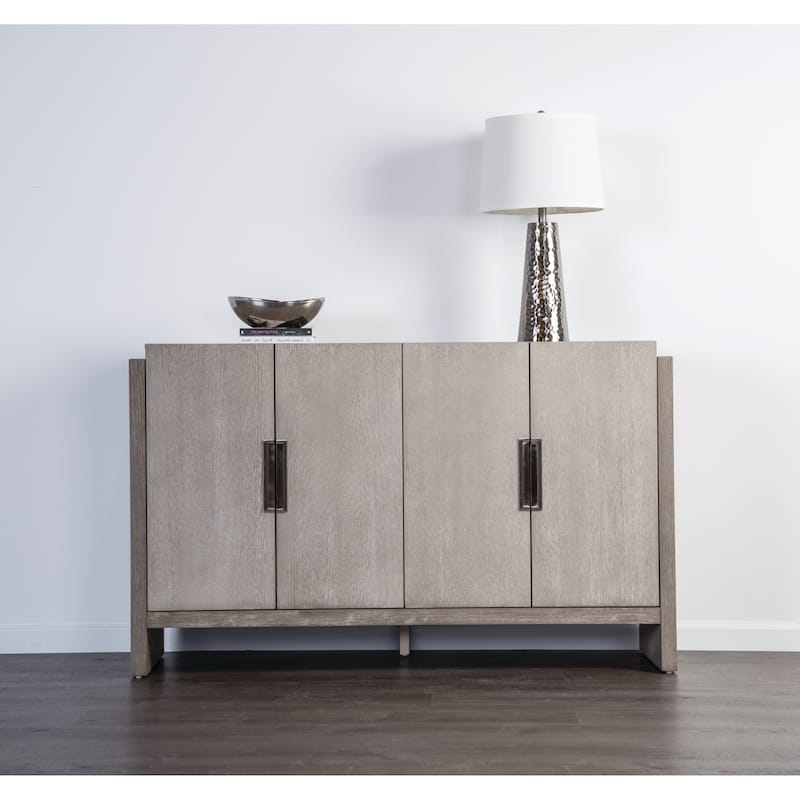 Furniture of America Cruz Transitional Grey Solid Wood Dining Server with Doors - Grey