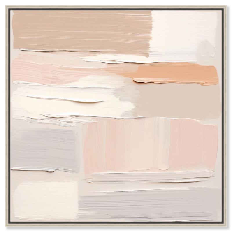 Roseate Cream Tones III Canvas by Art Remedy - Silver - 30" x 30"