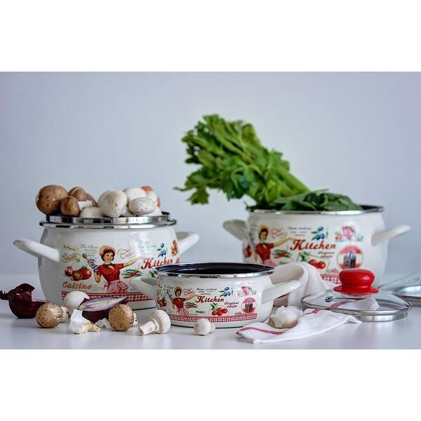 Met Rot Vintage Cuisine Enamel On Steel 1 8 Quart High End Stock Pot On Sale Overstock