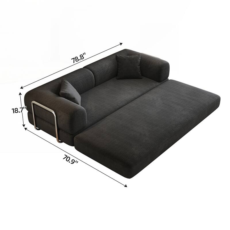 Compression Sofa,Convertible Floor Sofa Bed-with Pillow Back Support Armrest,Comfy Futon Couch Sleeper Bed