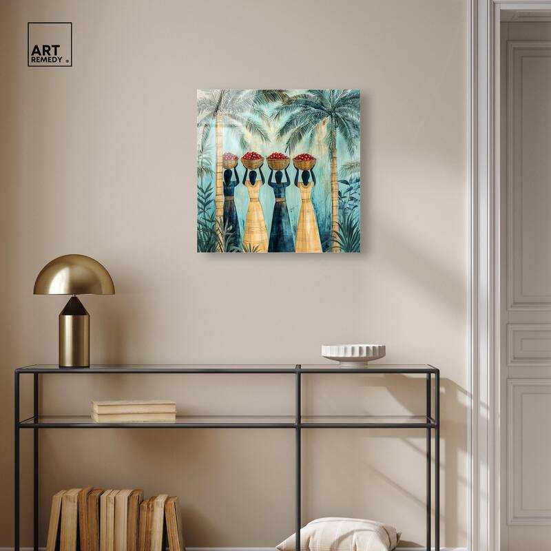 Walk Under Palms Acrylic by Art Remedy, Ready to Hang