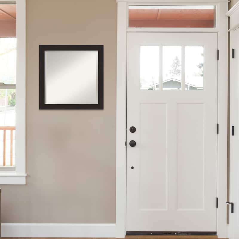 Beveled Wall Mirror - Furniture Espresso Narrow Frame - Furniture Espresso Narrow