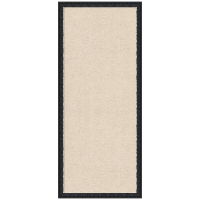 Kate and Laurel Pinboard Neutral Linen - 18x42 - Bethany Black