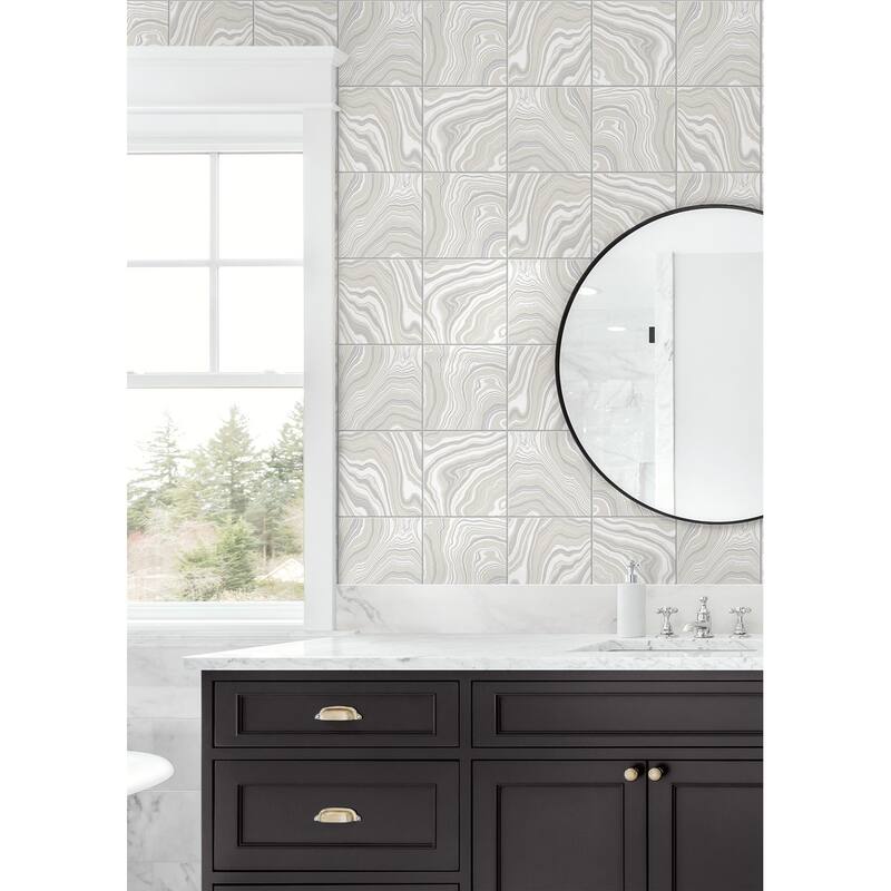 Luxe Haven Marbled Tile Peel and Stick Wallpaper