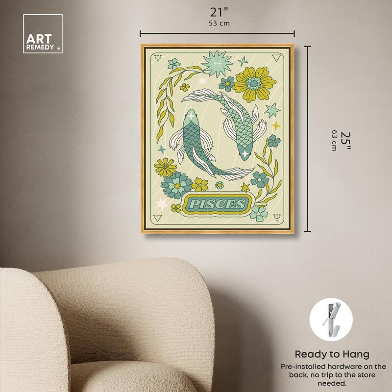 Pisces Stars Card Canvas by Art Remedy