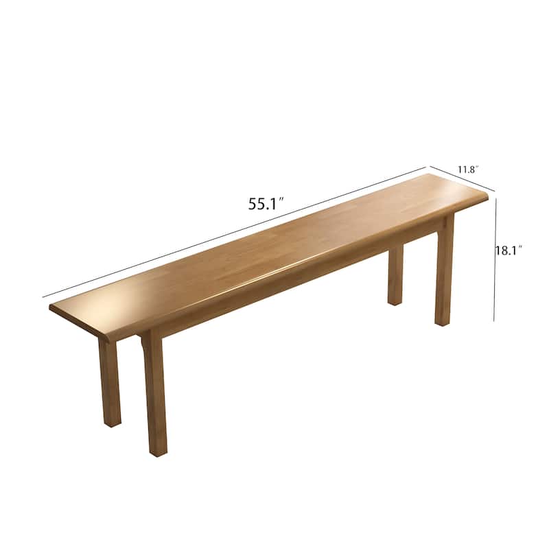 Solid Wood Dining Bench Entryway Bench Farmhouse Kitchen Table Bench