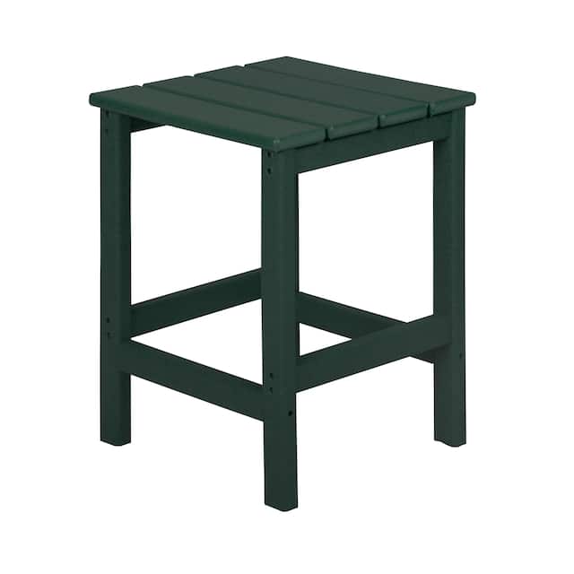 Laguna Poly Eco-Friendly Outdoor Patio Square Side Table - Dark Green