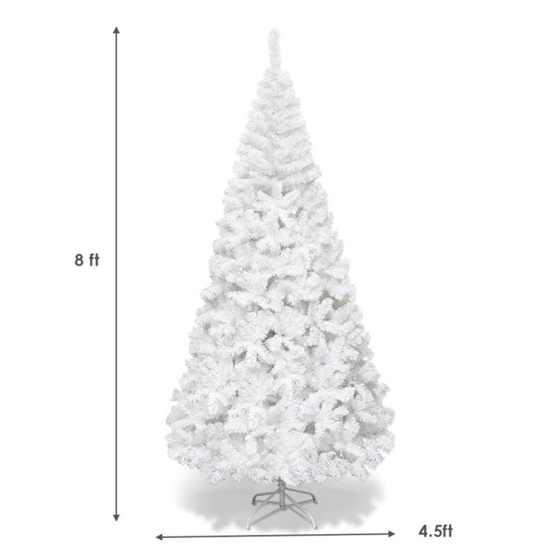Clihome 5-8 ft White Artificial PVC Christmas Tree
