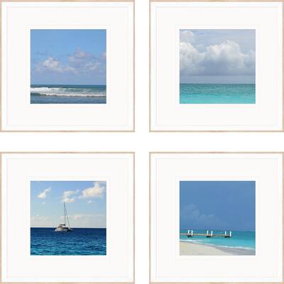 Ocean Adventures I S/4 Framed Art Exclusive Giclee Under Glass - Blue