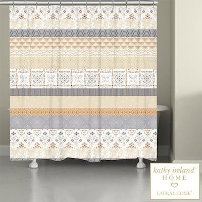 Kathy Ireland Peaceful Elegance Stripe 71" x 72" Shower Curtain