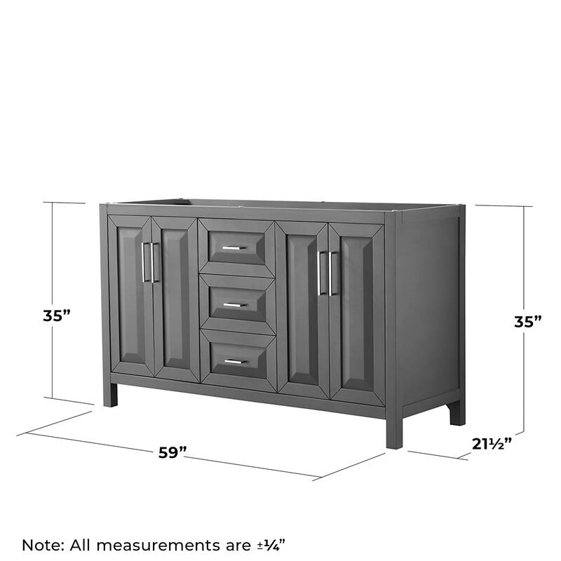 Wyndham Collection Daria 59" Double Free Standing Vanity Cabinet -