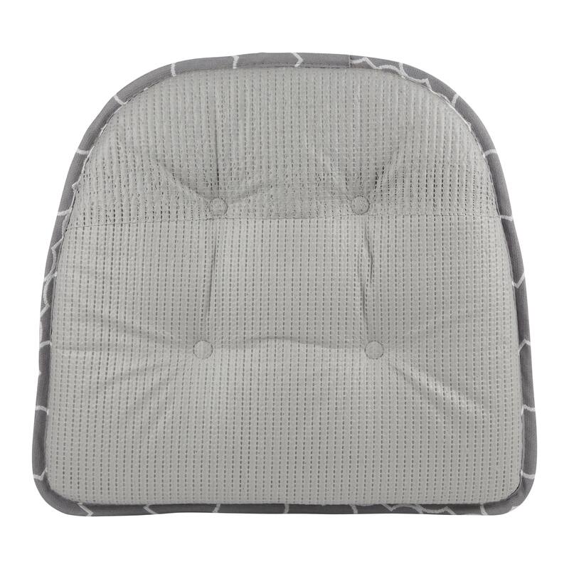 Klear Vu Trellis Tufted Non-Slip Geometric Dining Chair Cushion Set