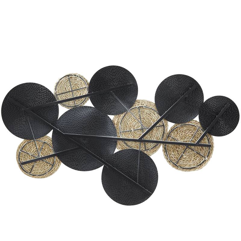 Metal Plate Rope Design Home Wall Decor with Textured Pattern - White - Roche River Decor