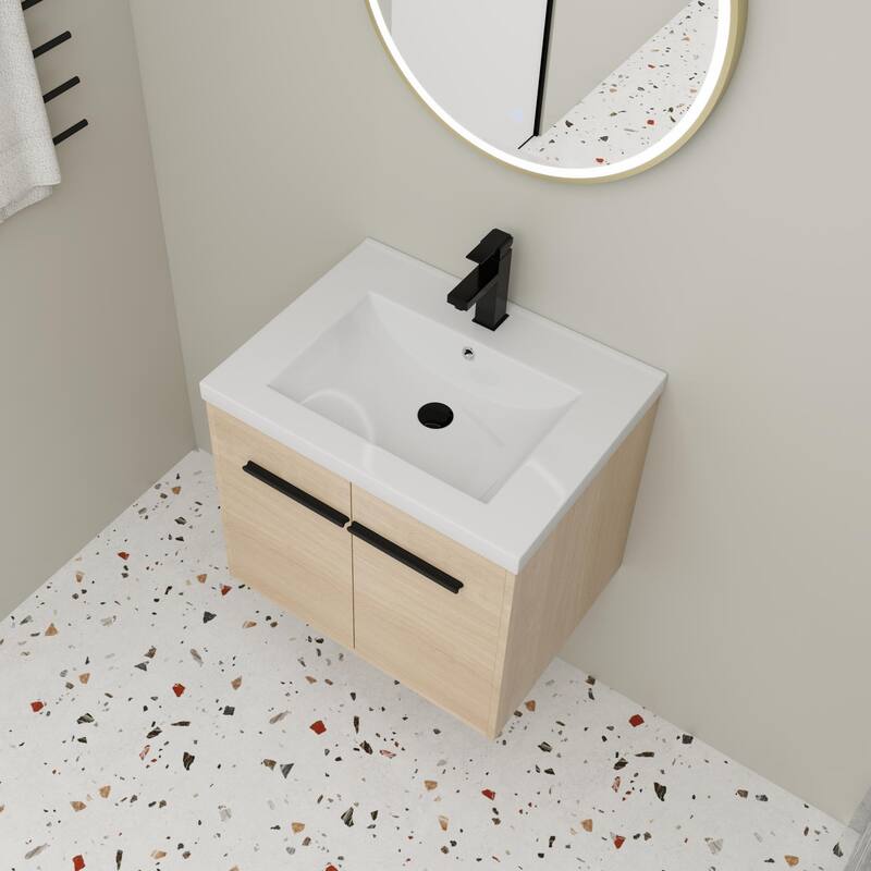 Beingnext 16''/20''/24"/30"/36" Bathroom Vanity with Sink, Floating Bathroom Vanity with Soft Close Door