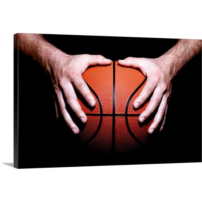 Shop Hands Holding A Basketball Canvas Wall Art Overstock