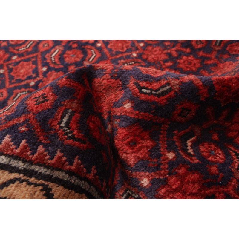 ECARPETGALLERY Hand-knotted Andelz Dark Navy, Red Wool Rug - 3'3 x 9'8