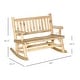 preview thumbnail 20 of 24, Outsunny 2-Person Wooden Rocking Chair Rocker Bench with Relaxing Swinging Motion