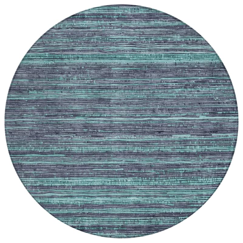 HomeRoots Striped Transitional Rectangle Outdoor Rug