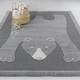 preview thumbnail 1 of 8, Mod-Tod Barry Kids Bear Area Rug 4'4" x 6' - Grey - Rectangle