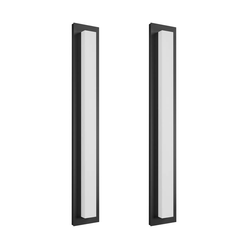 Aluminum LED Outdoor Wall Sconce Rectangle Wall Mounted Lights - 2Pack/31.5 inch