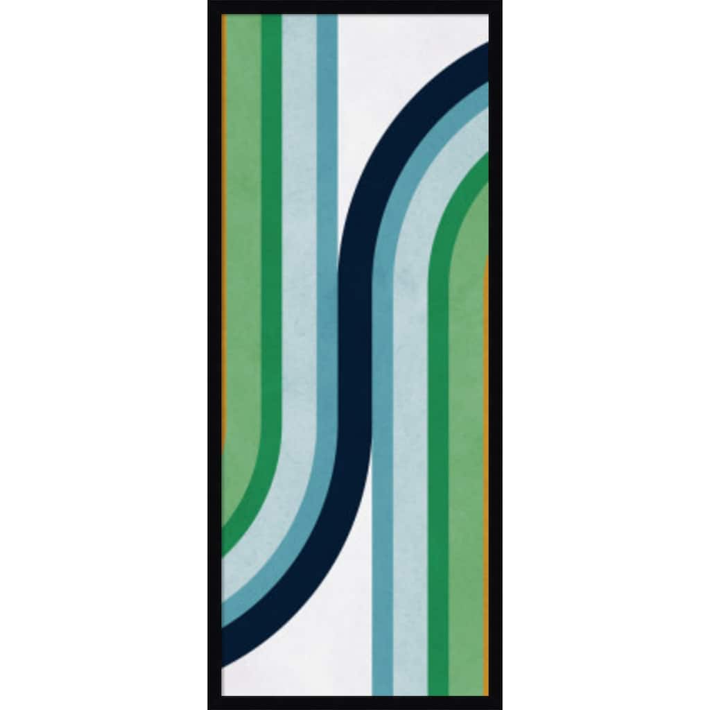 Amanti Art Framed Fabric Pinboard Colorful curved lines 2 by Vitor Costa Printed Bulletin Board