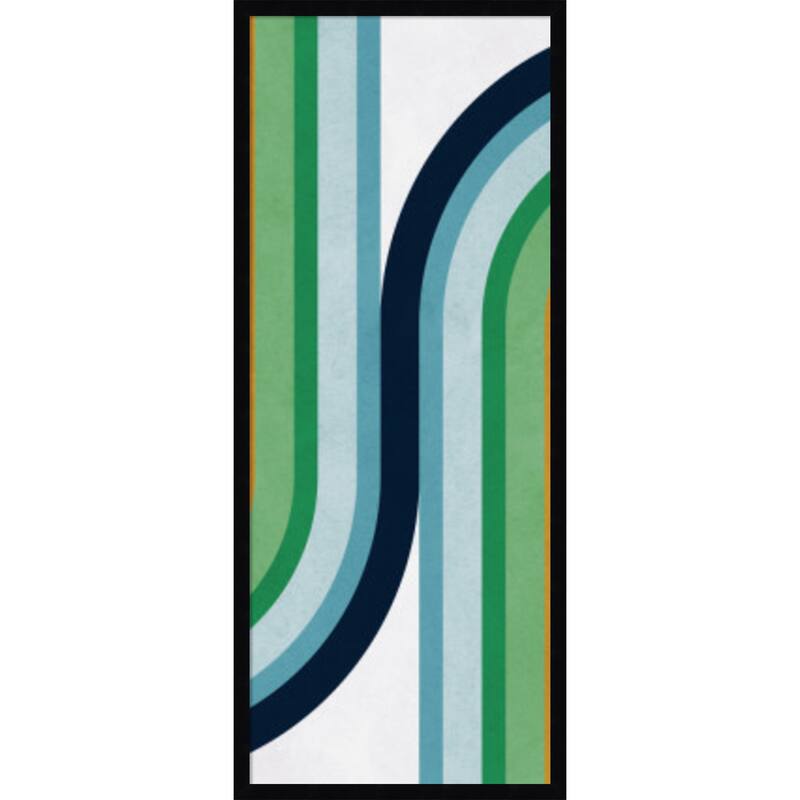 Amanti Art Framed Fabric Pinboard Colorful curved lines 2 by Vitor Costa Printed Bulletin Board
