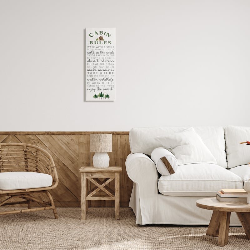 Stupell Fun Rustic Cabin Rules Canvas Wall Art Design By Seven Trees Design