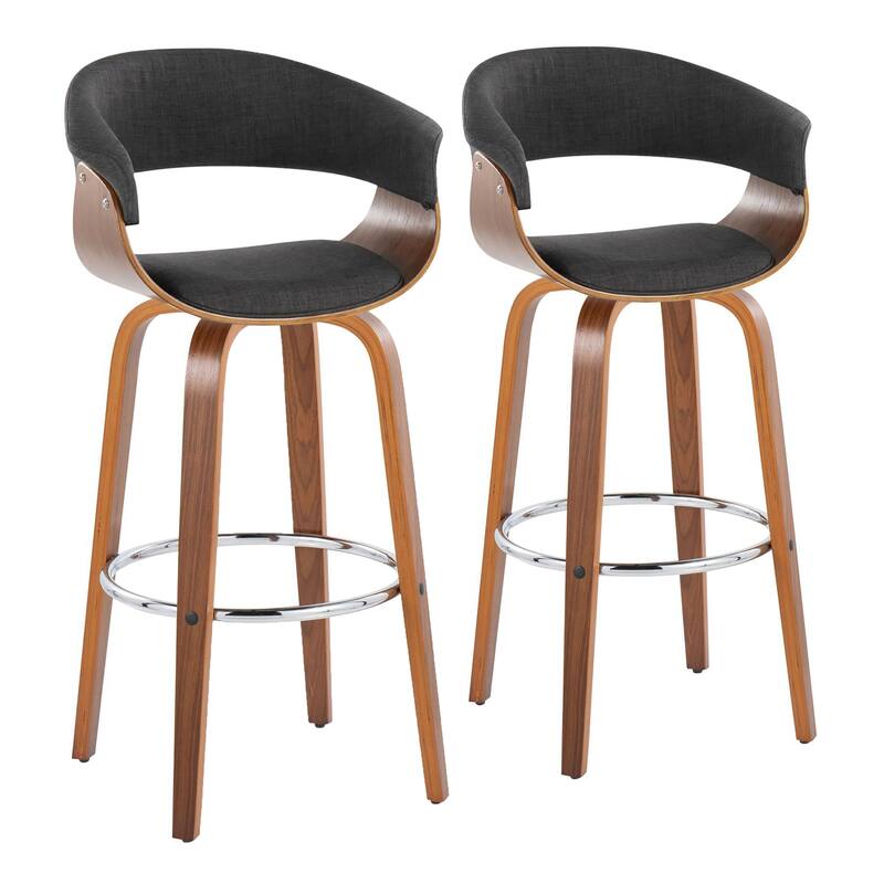 Carson Carrington Sauda 30" Fixed-Height Bar Stool with Bent Wood Legs (Set of 2)