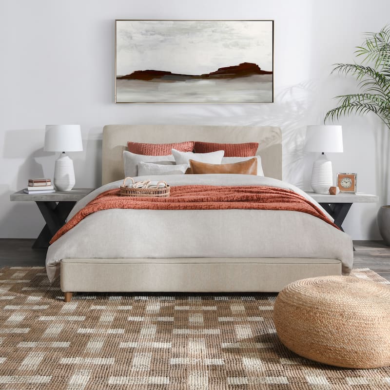 Classic Home Tate Upholstered Bed in Cream