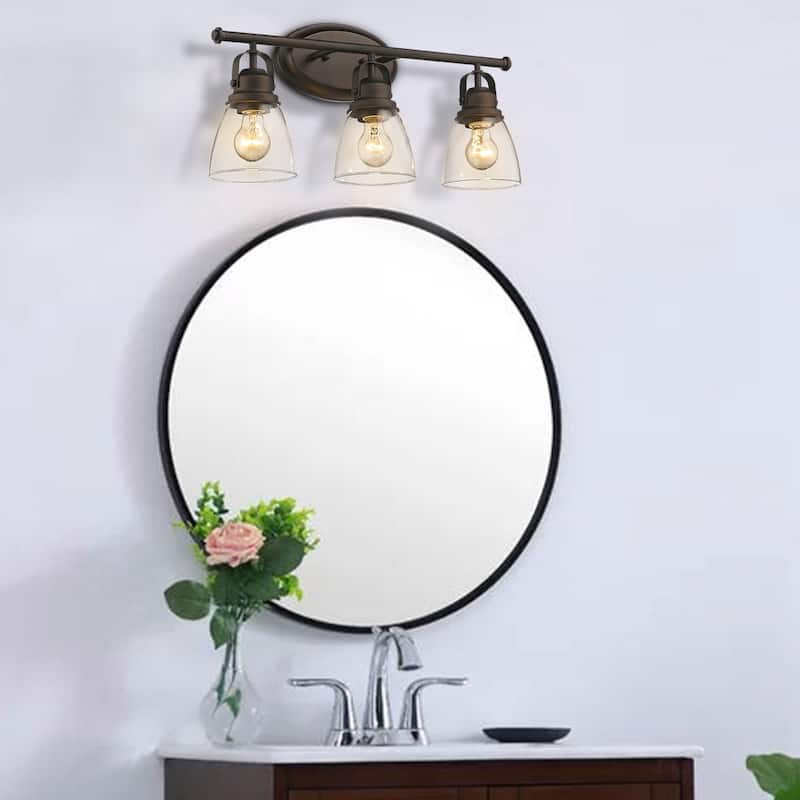 3-Light Vanity Lights,Oil Rubbed Bronze Finish - 21.4"L x 7.1"W x 10.8"H