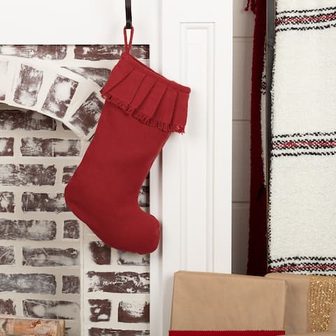 Festive Burlap Ruffled Stocking