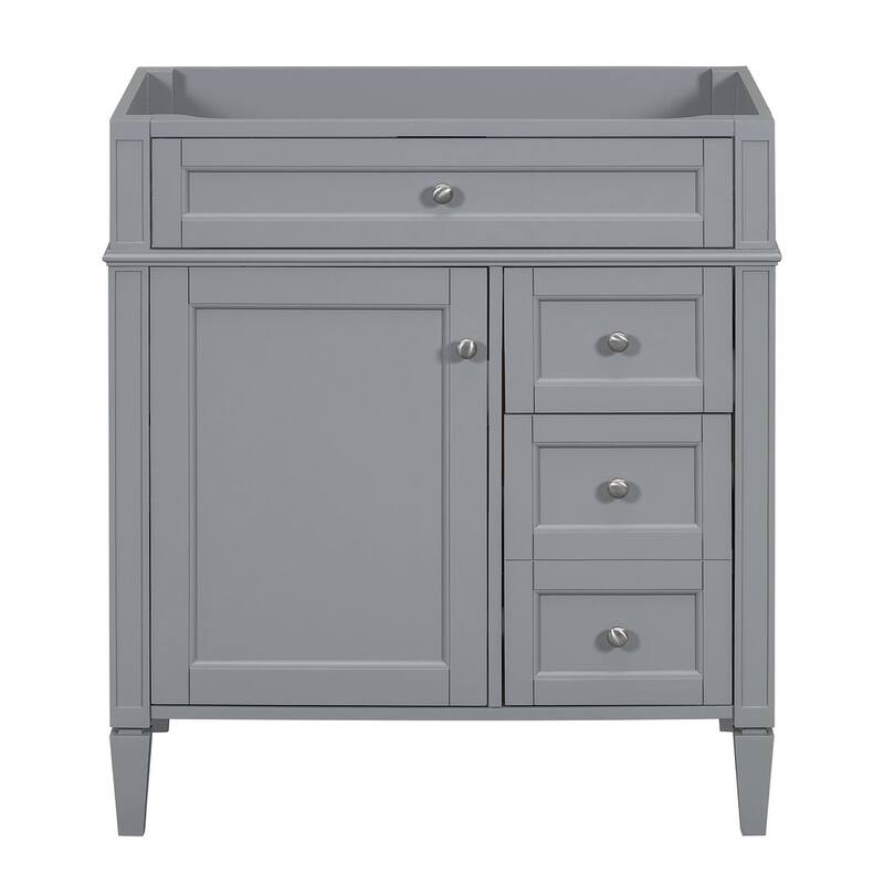 30'' Bathroom Vanity with Top Sink Set, Sink Bathroom Vanity - Grey - Without Sink