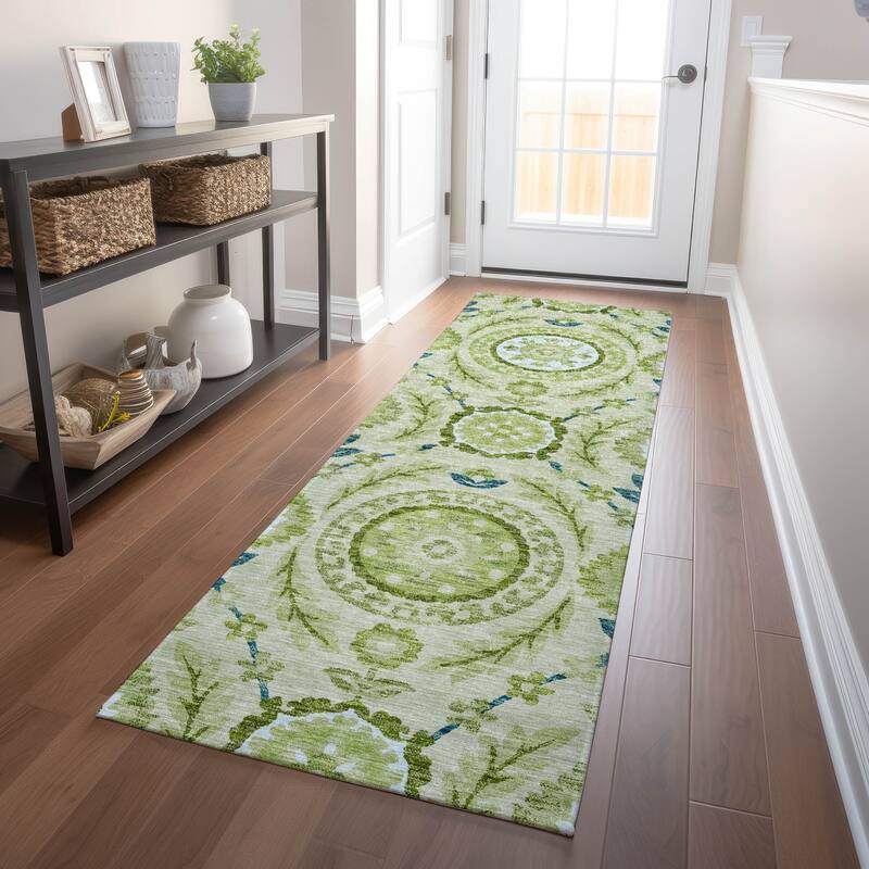 Premium Washable Super Soft Boho Global Mayfield Rug - Aloe - 2' 3" x 7' 6"