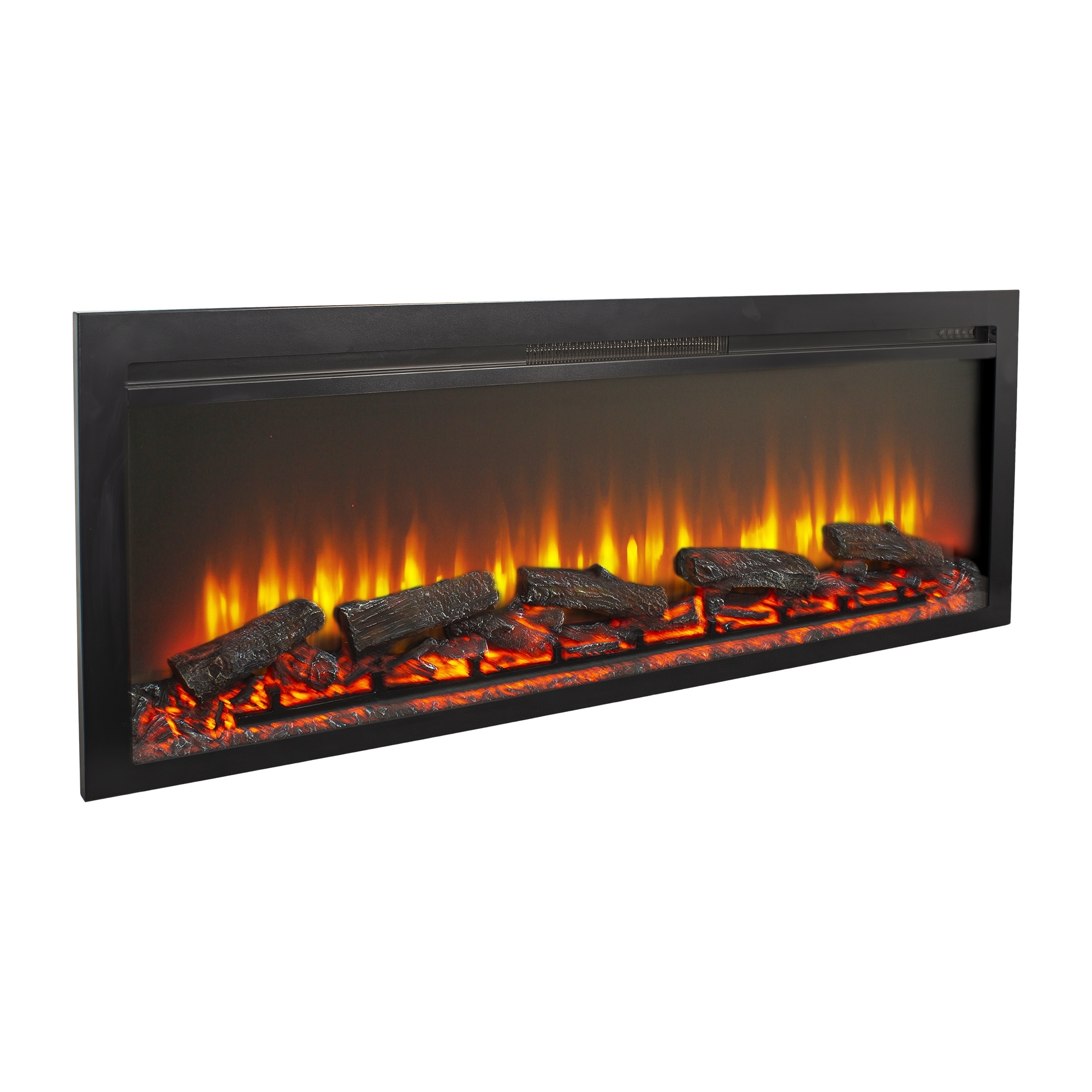 in wall recessed electric fireplace
