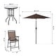 preview thumbnail 12 of 22, Outsunny 4 Piece Folding Outdoor Patio Pub Dining Table And Chairs Set With 6' Adjustable Tilt Umbrella