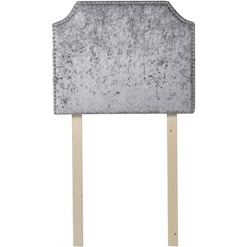 Bevel Tacked Plush College Headboard with Legs - Velvet Crush