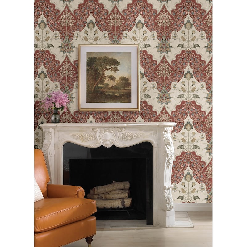 A-Street Prints Auden Ruby Floral Grandeur Wallpaper