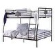 preview thumbnail 19 of 17, Wini Industrial Black 3-Piece Gel Memory Mattress & Metal Bunk Bed Set by Furniture of America