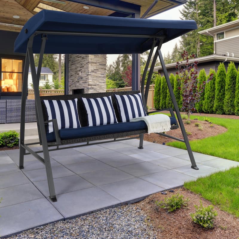 CorLiving 3-Seat Patio Swing with Canopy
