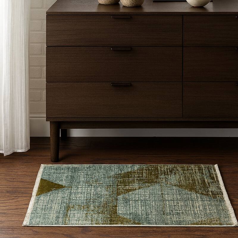 HERAT ORIENTAL Turkish Modern Erased Design Wool & Silk Rug - 2'7" x 4'11"