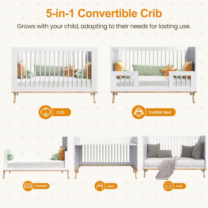 4-in-1 Convertible Baby Crib