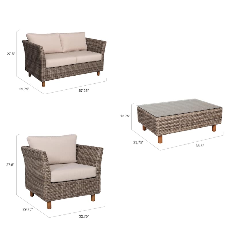 Orlando 4-Piece Wicker Sofa Set