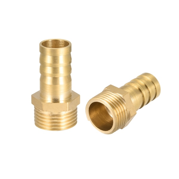 Brass Barb Hose Fitting Connector Adapter 12 mm Barbed x 3/8" G Male Pipe 2Pcs - 3/8" G x 12mm
