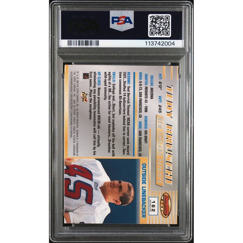 Tedy Bruschi 1996 Bowmans Best Refractor Signed Rookie Card #162 Auto PSA 9 2004 - 8' x 11'